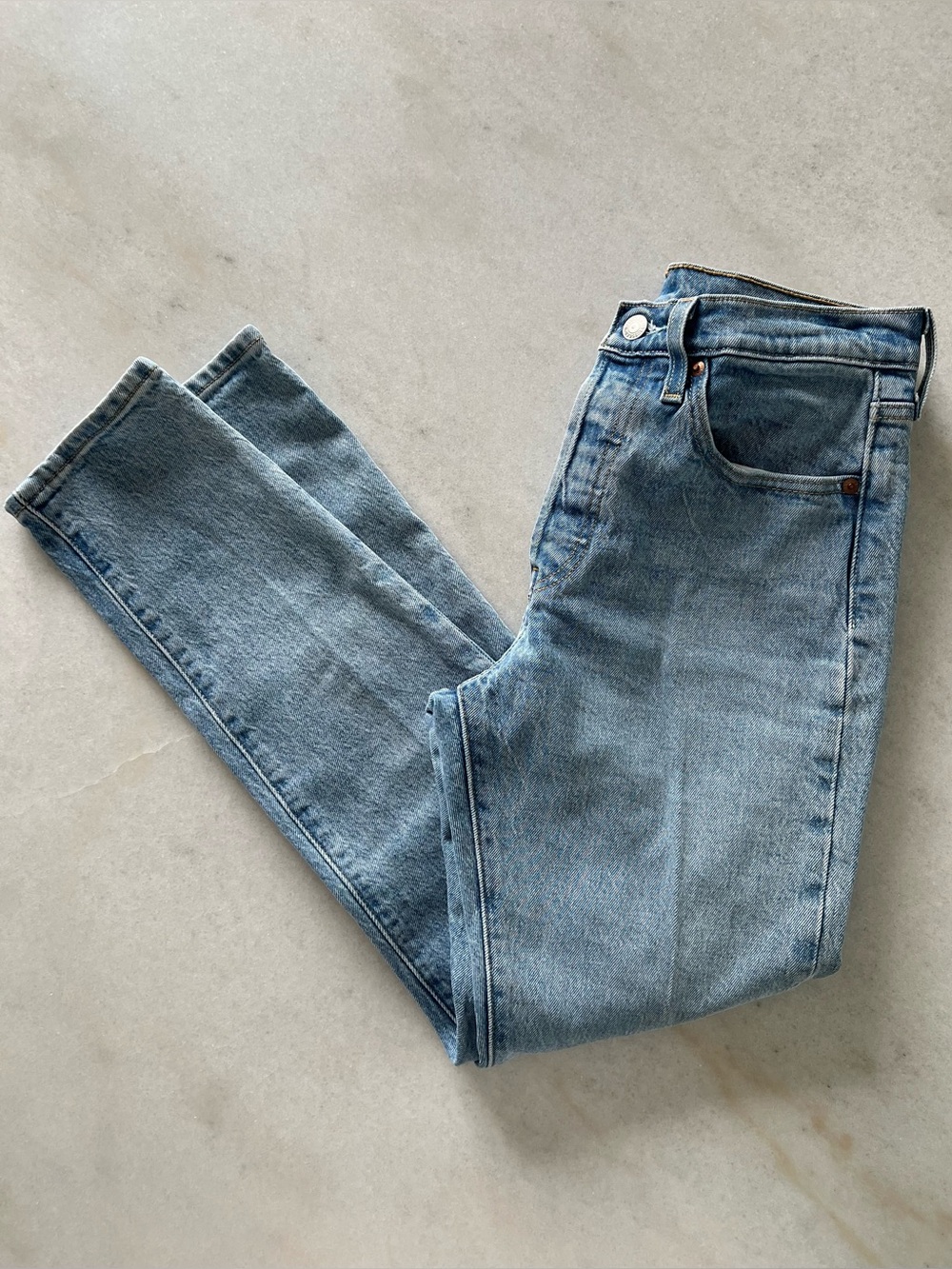 Levi's light blue 501s skinny denim jeans